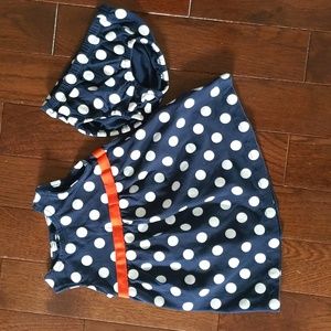 Carter's Infant Girls Navy Blue And White Polka Dot Dress with bloomers Sz 9mths